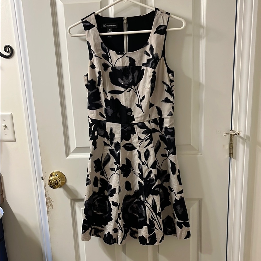 Floral Black and Cream Dress